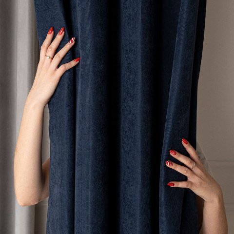 MILAS SOFT Zasłona gotowa na przelotkach, szerokość 140cm x wysokość 250cm, kolor 038 granatowy MILAS1/ZGP/038/140250/1 MILAS SOFT Zasłona gotowa na przelotkach, szerokość 140cm x wysokość 250cm, kolor 038 granatowy MILAS1/ZGP/038/140250/1