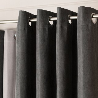 MILAS SOFT Zasłona gotowa na przelotkach, szerokość 140cm x wysokość 250cm, kolor 798 ciemny szary MILAS1/ZGP/798/140250/1