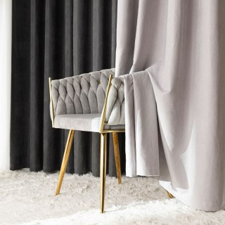 MILAS SOFT Zasłona gotowa na przelotkach, szerokość 140cm x wysokość 250cm, kolor 866 stalowy MILAS1/ZGP/866/140250/1