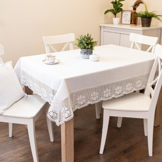 RACHELA Obrus z ażurem, szerokość 140cm x wysokość 240cm, kolor 001 biały 912432/KSP/001/140240/1