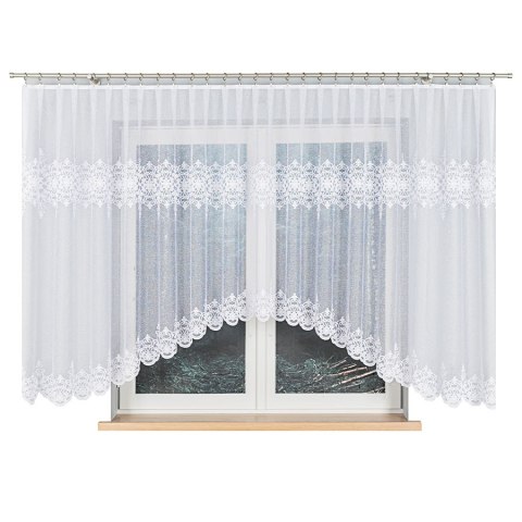ŻANETA Firanka żakardowa odpasowana, szerokość 550 x wysokość 155cm, kolor 001 biały 181043/FOL/001/000153/1 ŻANETA Firanka żakardowa odpasowana, szerokość 550 x wysokość 155cm, kolor 001 biały 181043/FOL/001/000153/1