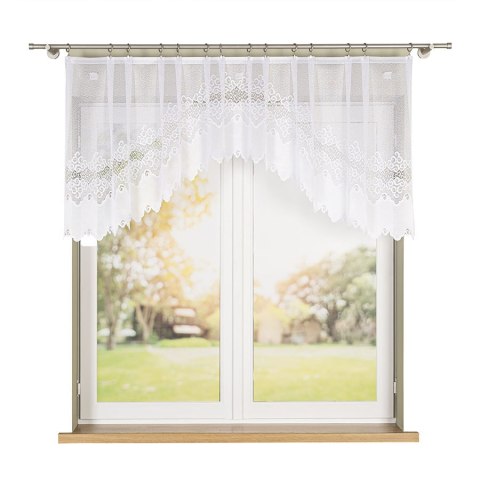 MODESTA Firanka żakardowa gotowa, szerokość 250 x wysokość 80cm, kolor 001 biały 017173/FBL/001/250080/1 MODESTA Firanka żakardowa gotowa, szerokość 250 x wysokość 80cm, kolor 001 biały 017173/FBL/001/250080/1