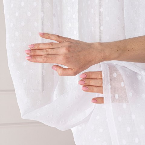 Firana gotowa na taśmie, szerokość 140cm x wysokość 250cm, kolor 001 biały 424091/FGT/001/140250/1 Firana gotowa na taśmie, szerokość 140cm x wysokość 250cm, kolor 001 biały 424091/FGT/001/140250/1
