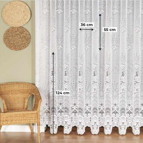 Firanka żakardowa ze wzorem po całości, wysokość 220cm, kolor 001 biały 361090/000/001/000220/1 Firanka żakardowa ze wzorem po całości, wysokość 220cm, kolor 001 biały 361090/000/001/000220/1