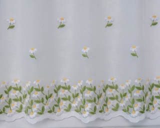 Firanka-zazdrostka 40 cm Rumianek wysokść 40 cm 28100/40-1 MARKIZETA LINIE (318041) HAFT rumianek