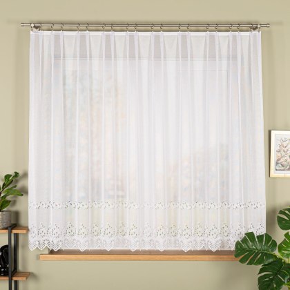 Firanka żakardowa na metry 018534 wysokość 160 cm kolor biały