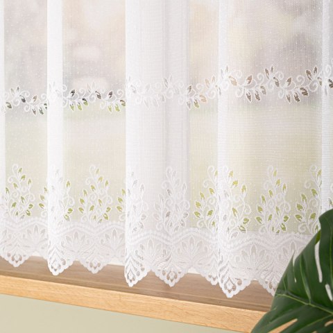 Firanka żakardowa ze wzorem pasowym, wysokość 160cm, kolor 001 biały 018534/000/001/000160/1 Firanka żakardowa ze wzorem pasowym, wysokość 160cm, kolor 001 biały 018534/000/001/000160/1