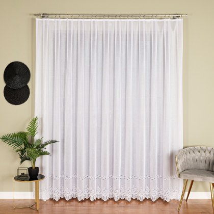 Firanka żakardowa na metry 018534 wysokość 250 cm kolor biały