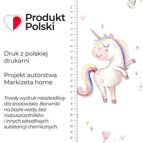 SŁODKIE JEDNOROŻCE Tkanina dekoracyjna typu MILAS SOFT ze wzorem po całości, wysokość 300cm, kolor 001 biały D00236/MIL/001/0003 SŁODKIE JEDNOROŻCE Tkanina dekoracyjna typu MILAS SOFT ze wzorem po całości, wysokość 300cm, kolor 001 biały D00236/MIL/001/0003