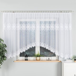 ŻANETA Firanka żakardowa gotowa, szerokość 550 x wysokość 155cm, kolor 001 biały 181043/FBL/001/550155/1