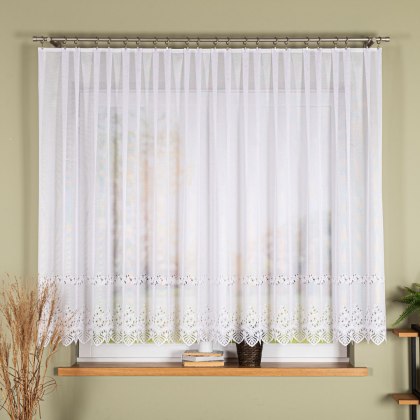 Firanka żakardowa na metry 018534 wysokość 140 cm kolor biały