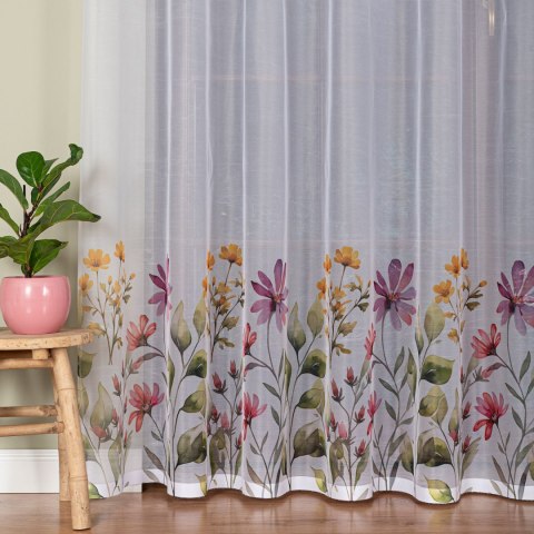 KWIATOWA ŁĄKA Firanka żakardowa 023426, wysokość 230cm, kolor 001 biały D00308/000/001/000230/1 KWIATOWA ŁĄKA Firanka żakardowa 023426, wysokość 230cm, kolor 001 biały D00308/000/001/000230/1
