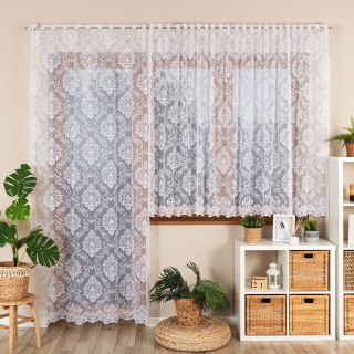 APOLONIA Firanka żakardowa gotowa na prosto, szerokość 140 x wysokość 250cm, kolor 001 biały 022702/FBP/001/140250/1