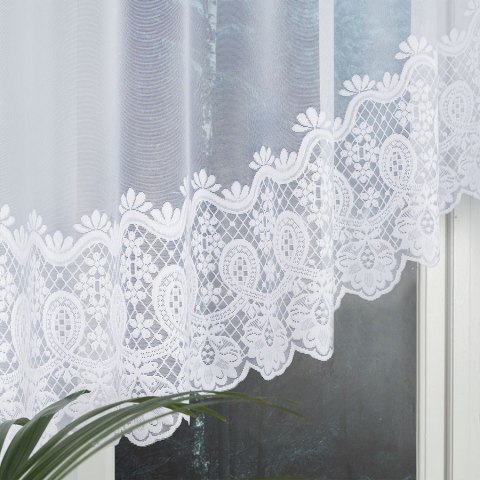 DARIA Firanka żakardowa gotowa, szerokość 350 x wysokość 120cm, kolor 001 biały 018982/FBL/001/350120/1