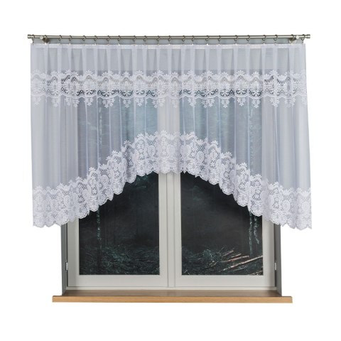 DARIA Firanka żakardowa gotowa, szerokość 350 x wysokość 120cm, kolor 001 biały 018982/FBL/001/350120/1