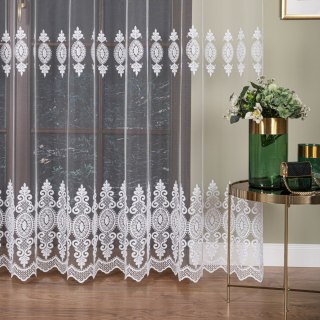 Firanka haftowana pasowa, wysokość 285cm, kolor 001 biały FH0018/020/001/000285/1