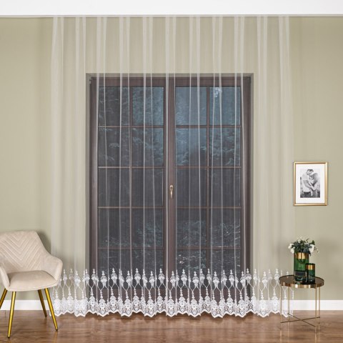 Firanka haftowana z samym dołem, wysokość 300cm, kolor 001 biały FH0036/020/001/000300/1