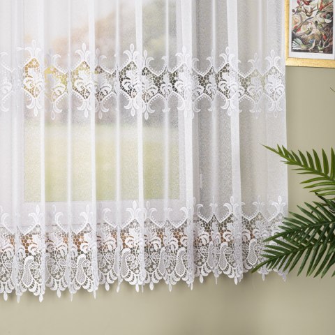 Firanka z aplikacją, wysokość 175cm, kolor 001 biały 112851/433/001/000175/1