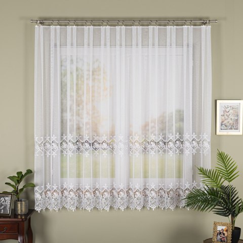 Firanka z aplikacją, wysokość 175cm, kolor 001 biały 112851/433/001/000175/1