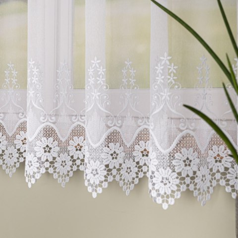 Firanka z aplikacją, wysokość 175cm, kolor 001 biały 113106/768/001/000175/1