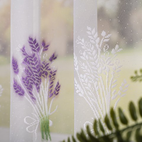 Firanka żakardowa drukowana ze wzorem po całości, wysokość 160cm, kolor 001 biały 018592/000/028/000160/1