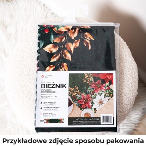 JARZĘBINA Bieżnik NINA WODOODPORNA, 38x180cm, kolor 002 zielony PBN273/KSP/C02/038180/1