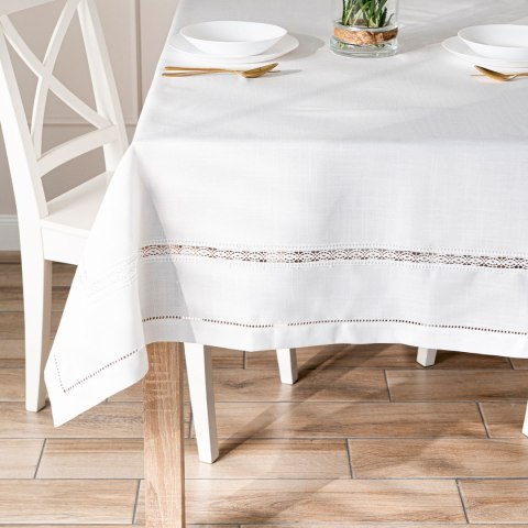 SELVIA Obrus z gipiurą, szerokość 140cm x wysokość 180cm, kolor 001 biały 250200/KSP/L01/140180/1