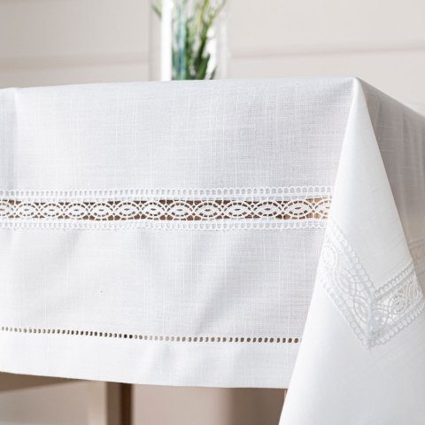 SELVIA Obrus z gipiurą, szerokość 140cm x wysokość 180cm, kolor 001 biały 250200/KSP/L01/140180/1