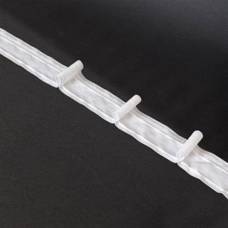 Taśma pojedyncza zakładka 5cm, marszczenie 1:1,5, biała, FP050-2Z-3C3 TASMAA/U4K/150/005000/1