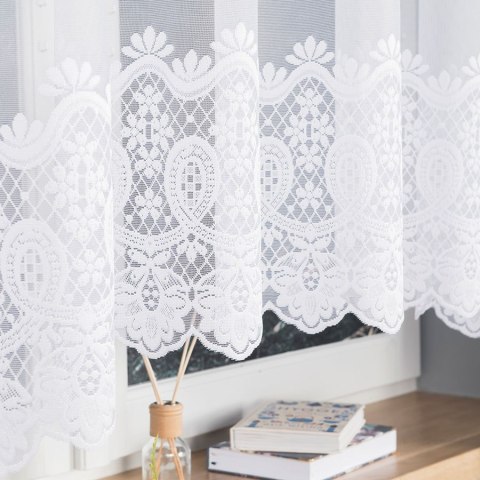 DARIA Firanka żakardowa odpasowana, szerokość 350 x wysokość 175cm, kolor 001 biały 018982/FOL/001/000171/1