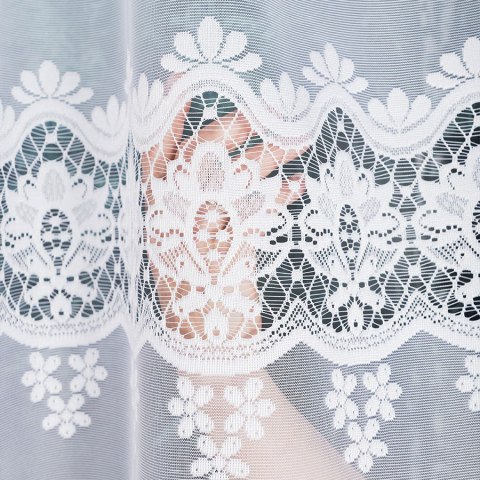 DARIA Firanka żakardowa odpasowana, szerokość 400 x wysokość 140cm, kolor 001 biały 018982/FOL/001/000142/1