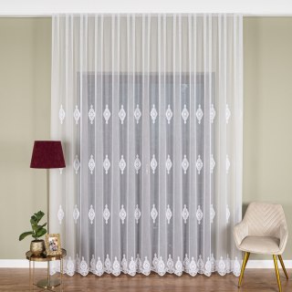 Firanka haftowana pasowa, wysokość 285cm, kolor 001 biały FH0030/768/001/000285/1