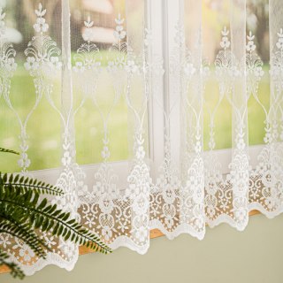 Firanka haftowana z samym dołem, wysokość 170cm, kolor 010 offwhite FH0036/020/010/000170/1