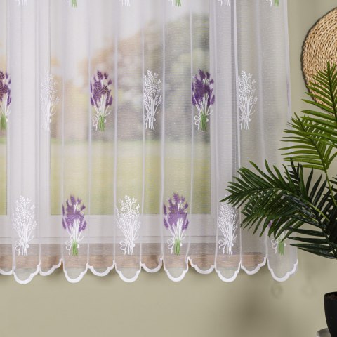 Firanka żakardowa drukowana ze wzorem po całości, wysokość 170cm, kolor 001 biały 018592/000/028/000170/1