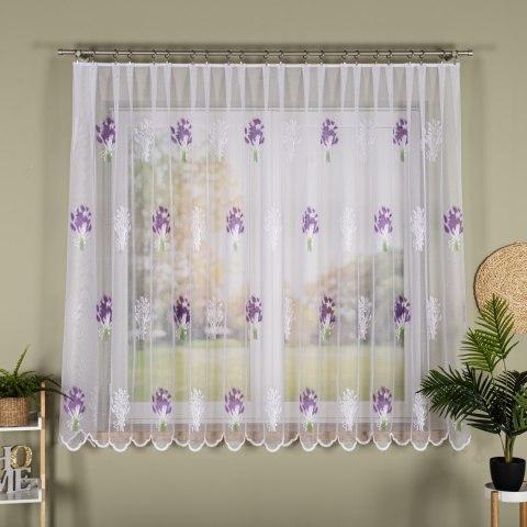 Firanka żakardowa drukowana ze wzorem po całości, wysokość 170cm, kolor 001 biały 018592/000/028/000170/1