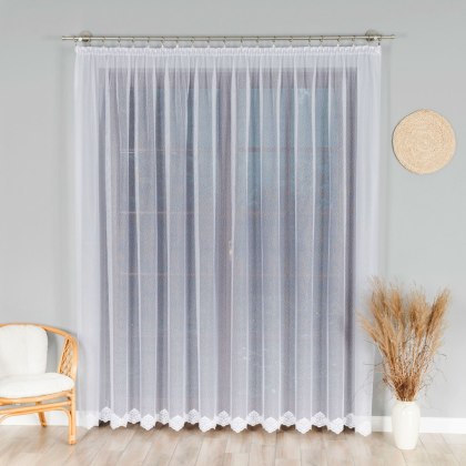 Firanka żakardowa na metry 023405 wysokość 230 cm kolor biały