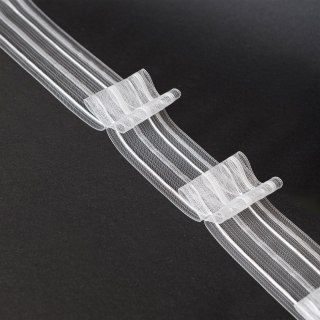 Taśma podwójna zakładka 5cm, marszczenie 1:2, transparentna z białym sznurkiem FM050-22-1C3 TASMAA/U2Z/200/005000/1