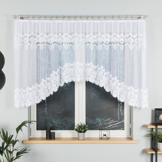 DARIA Firanka żakardowa odpasowana, szerokość 400 x wysokość 120cm, kolor 001 biały 018982/FOL/001/000122/1