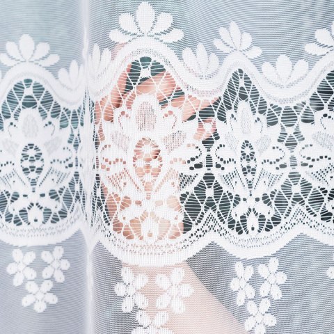 DARIA Firanka żakardowa odpasowana, szerokość 400 x wysokość 120cm, kolor 001 biały 018982/FOL/001/000122/1