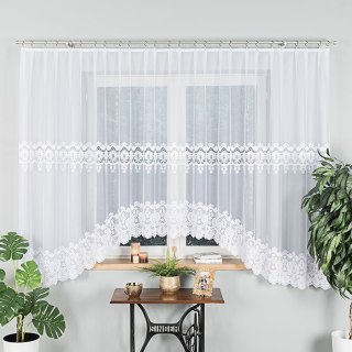 DARIA Firanka żakardowa odpasowana, szerokość 450 x wysokość 175cm, kolor 001 biały 018982/FOL/001/000172/1