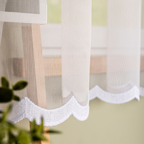 Firanka haftowana, wysokość 170cm, kolor 001 biały FH0050/768/001/000170/1