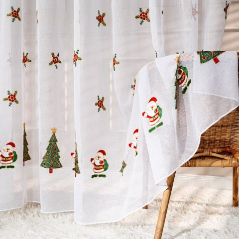 Firanka haftowana z ołowianką, wysokość 290cm, kolor 001 biały 425051/OLO/001/000290/1