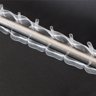 Taśma smok na karnisz 5cm, marszczenie 1:2, transparentna z białym sznurkiem, FM050-KS-1C3 TASMAA/Z3Z/P20/005000/1