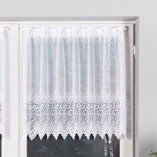 VIOLETTA Zazdrostka żakardowa ze wzorem pasowym, wysokość 80cm, kolor 001 biały 001539/BLY/001/000080/1