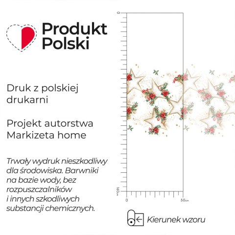 ZŁOTE GWIAZDY Tkanina dekoracyjna OBRUSOWA NINA WODOODPORNA, 160cm, kolor 001 biały DBN369/NIW/N01/160000/1