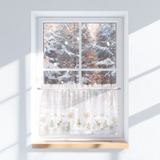 CHOINKI, ZIMOWA OPOWIEŚĆ Zazdrostka woalowa, WOAL, szerokość 100 x wysokość 40cm, kolor 001 biały PBN336/ZAZ/001/100040/1