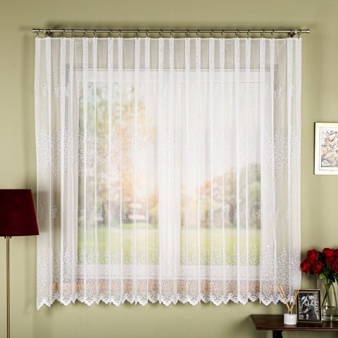 Firanka haftowana pasowa, wysokość 170cm, kolor 001 biały FH0043/768/001/000170/1