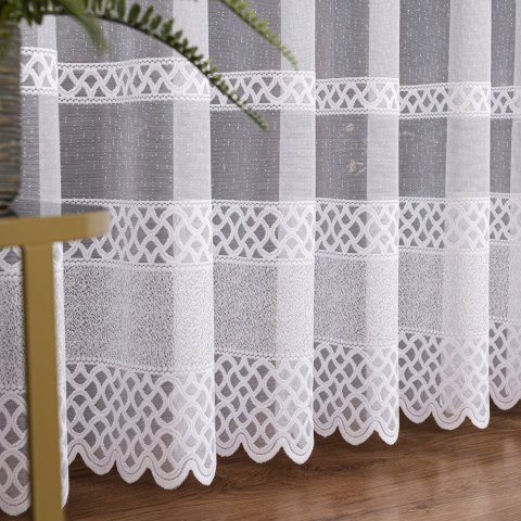 Firanka żakardowa pasowa, wysokość 250cm, kolor 001 biały 107627/000/001/000250/1