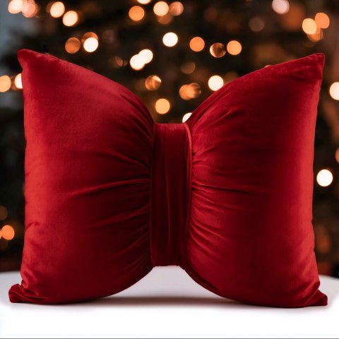 KOKARDA Poduszka welwetowa Velvi z wypełnieniem silikonowym, 30x50cm, kolor 043 czerwony VELVI0/SIL/043/030050/1