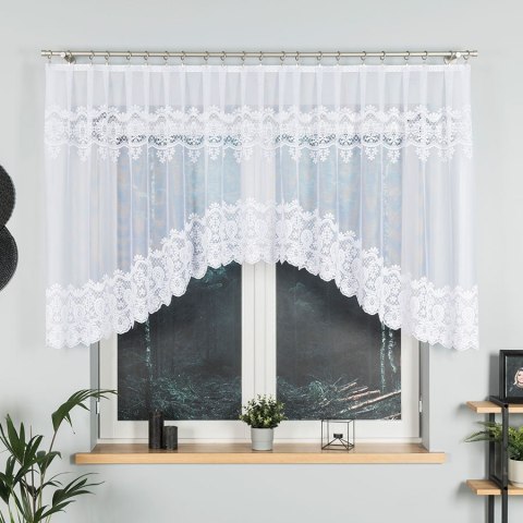 DARIA Firanka żakardowa gotowa, szerokość 400 x wysokość 120cm, kolor 001 biały 018982/FBL/001/400120/1